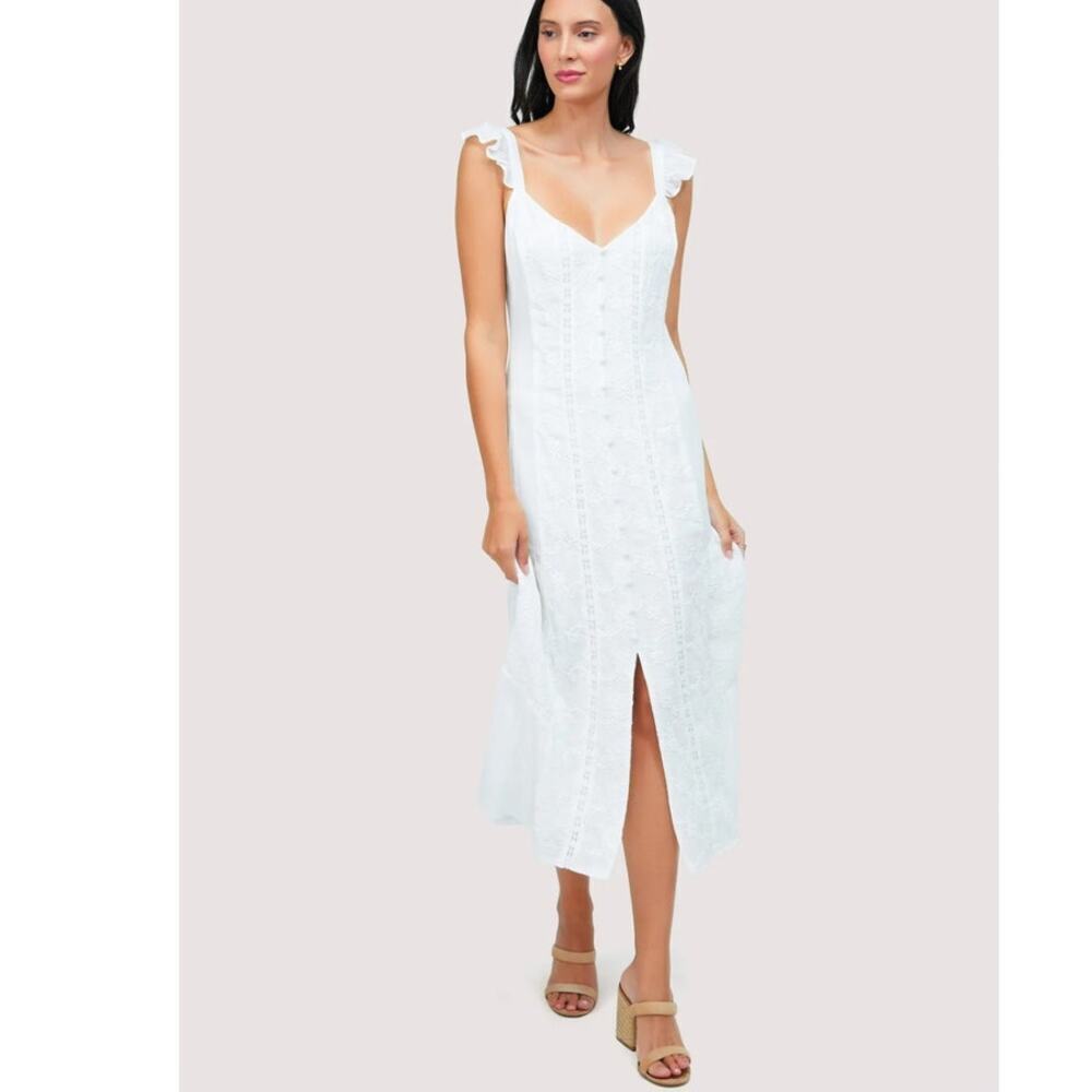 NEW Lost and wander white flora cottagecore sundress Large - Picture 5 of 11